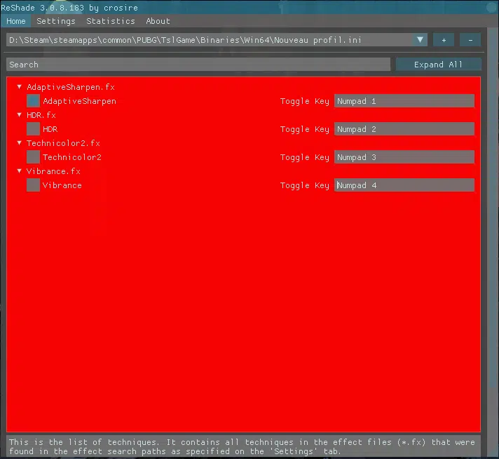 PUBG: Comment embellir votre jeu avec Reshade 4 reshade sur fond rouge