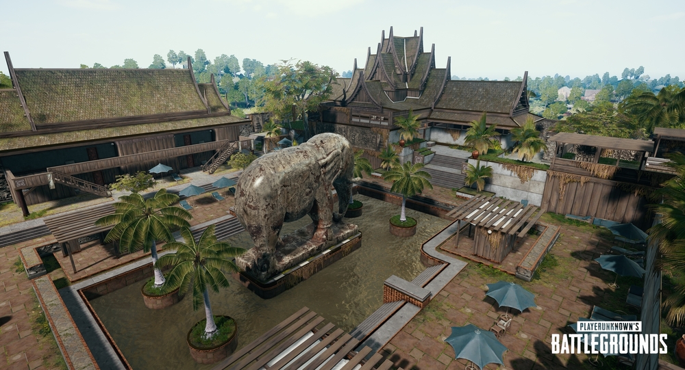 Paradise Resort – Bienvenue au Paradise, la hutte démesurée du plus raffiné (et unique) complexe de luxe de Sanhok. Ce lieu a tout : des lignes de vue sur les jardins pour les snipers, des brèches entre les salles pour les spécialistes du fusil à pompe, et des couloirs à moyenne portée pour les rois de la mitraillette. Le check-out est à 11h00. 