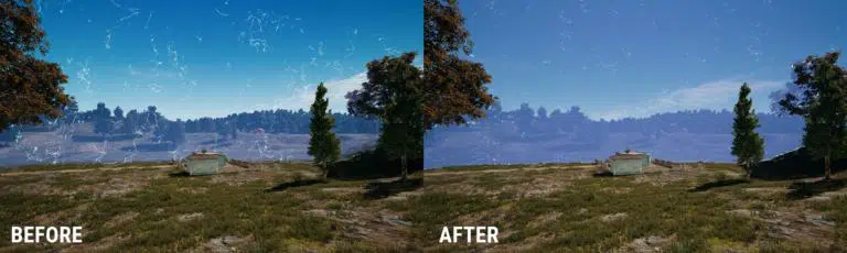 PUBG PC MAJ #21: Nouvelle arme, véhicule et map d'entrainement 6 Avant/après sur Erangel.