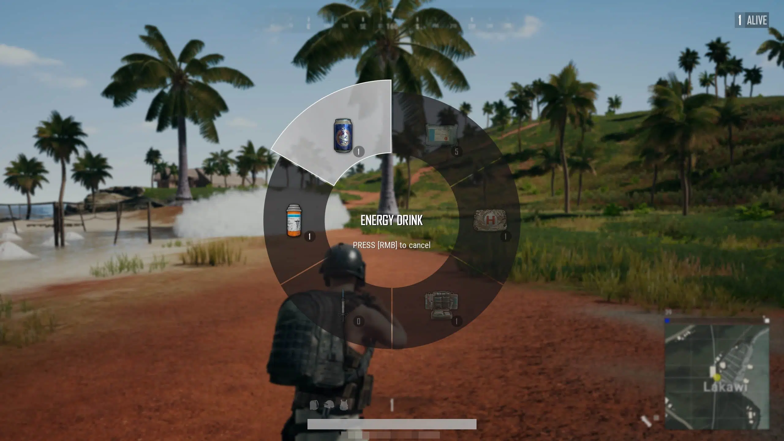PUBG PC Update #22: un Système de classement, un sélecteur de cartes, ... 7 Aperçu du menu de sélection rapide des objets de soins