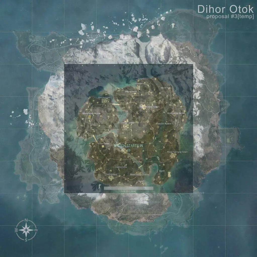 Map Vikendi: La carte dans la neige 6x6km 4 Comparaison entre SANHOK et DIHOR OTOK