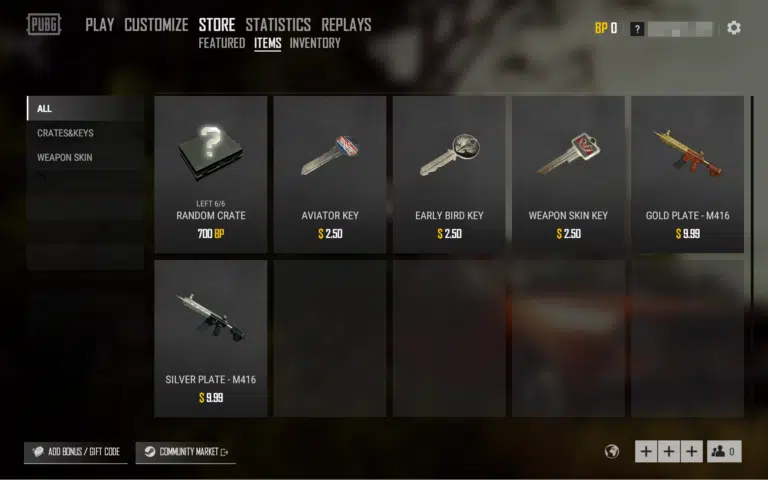 PUBG PC MAJ #21: Nouvelle arme, véhicule et map d'entrainement 11 store renewal en 1