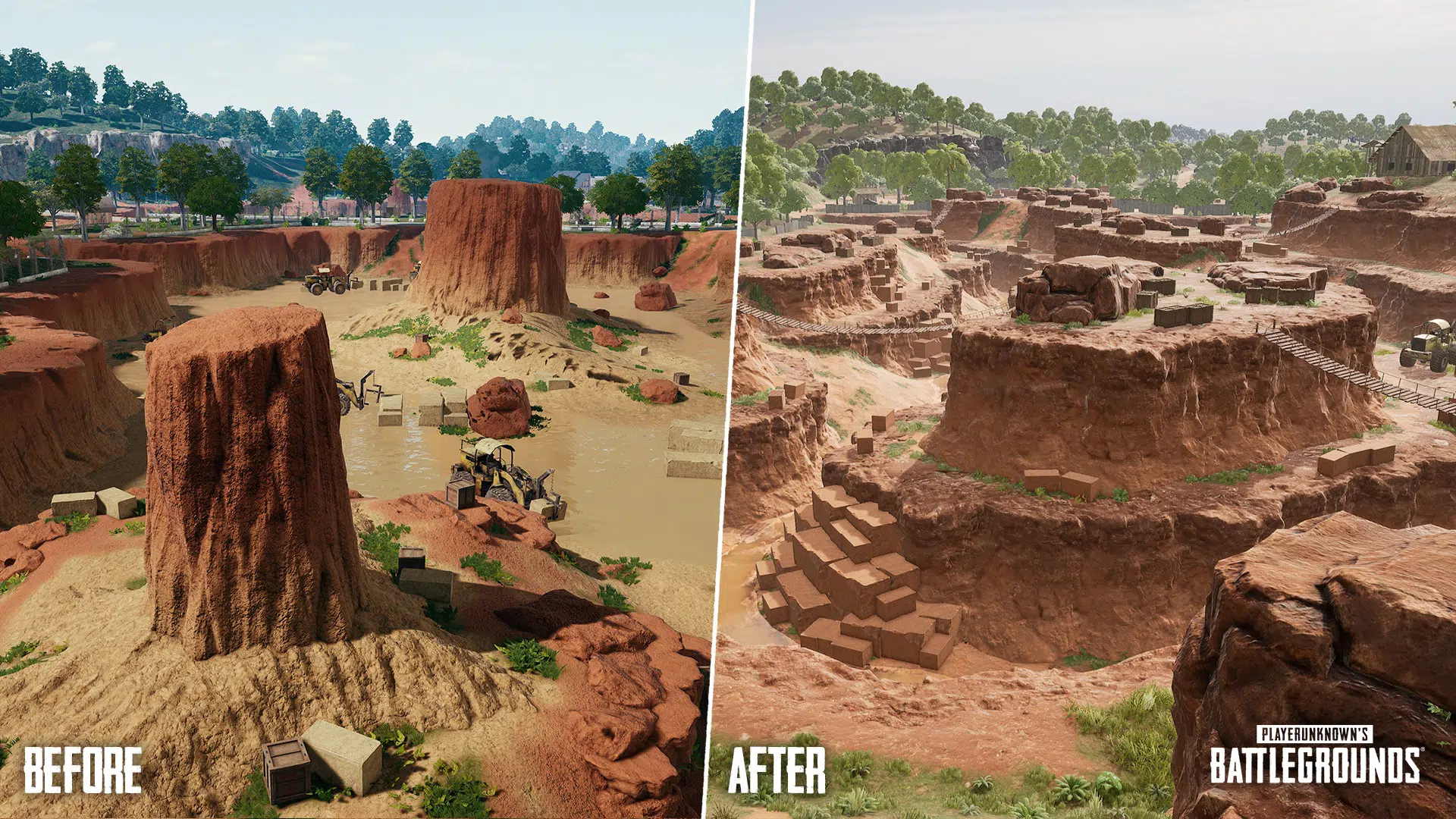 PC Update 8.1 - Patch Notes 2 sanhok camp carriere avant apres