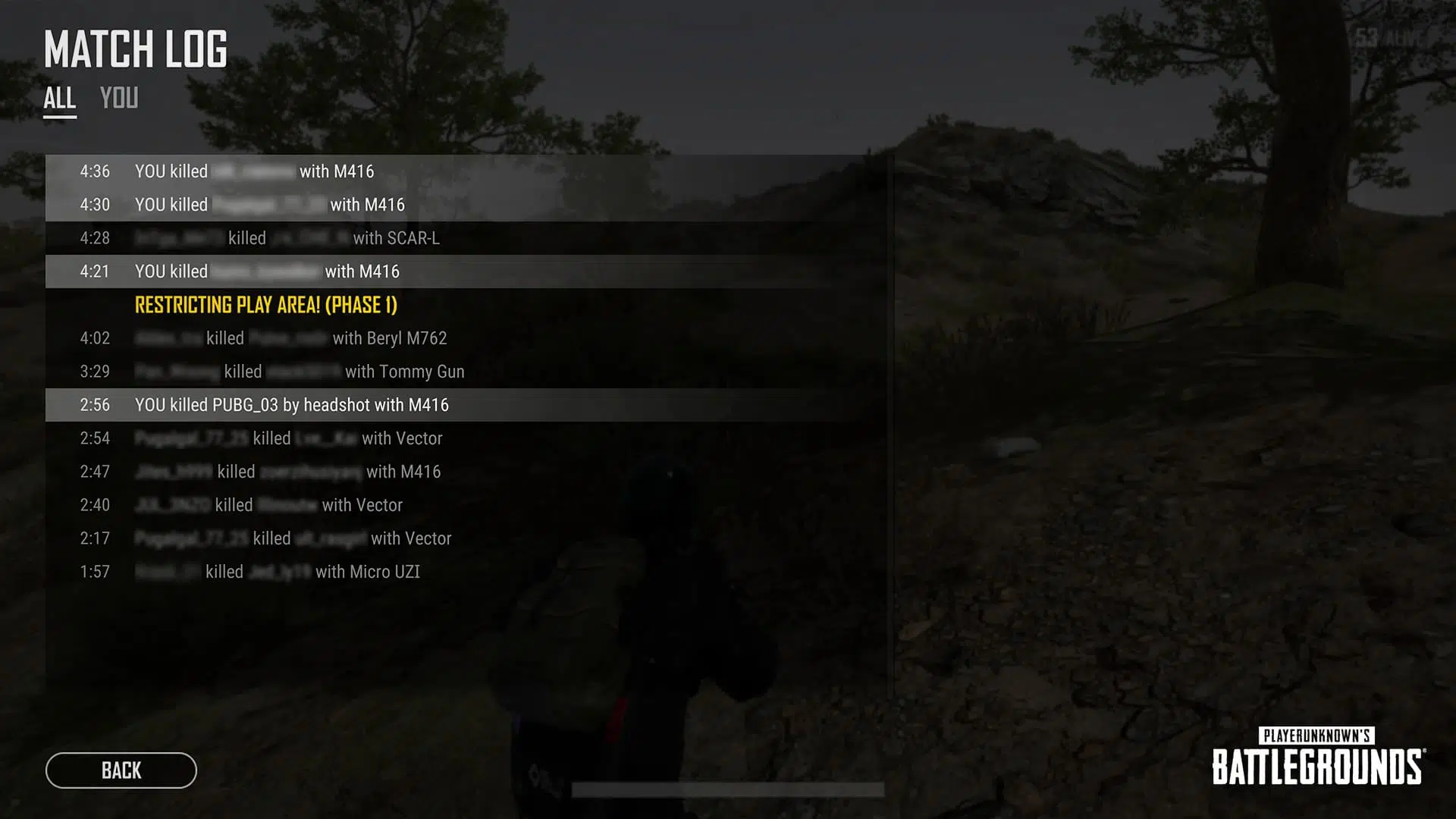 PUBG PC Patch 11.1 9 8.New Feature Match Log System 1