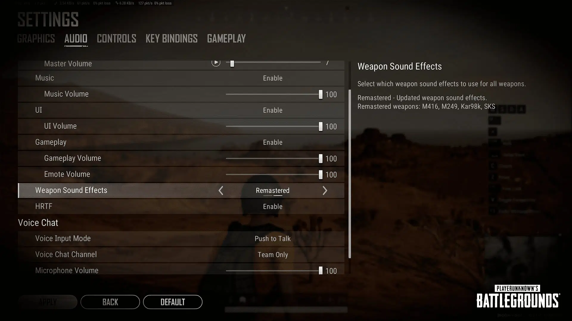 PC - Notes de mise à jour 10.3 1 Systeme de selection du son des armes